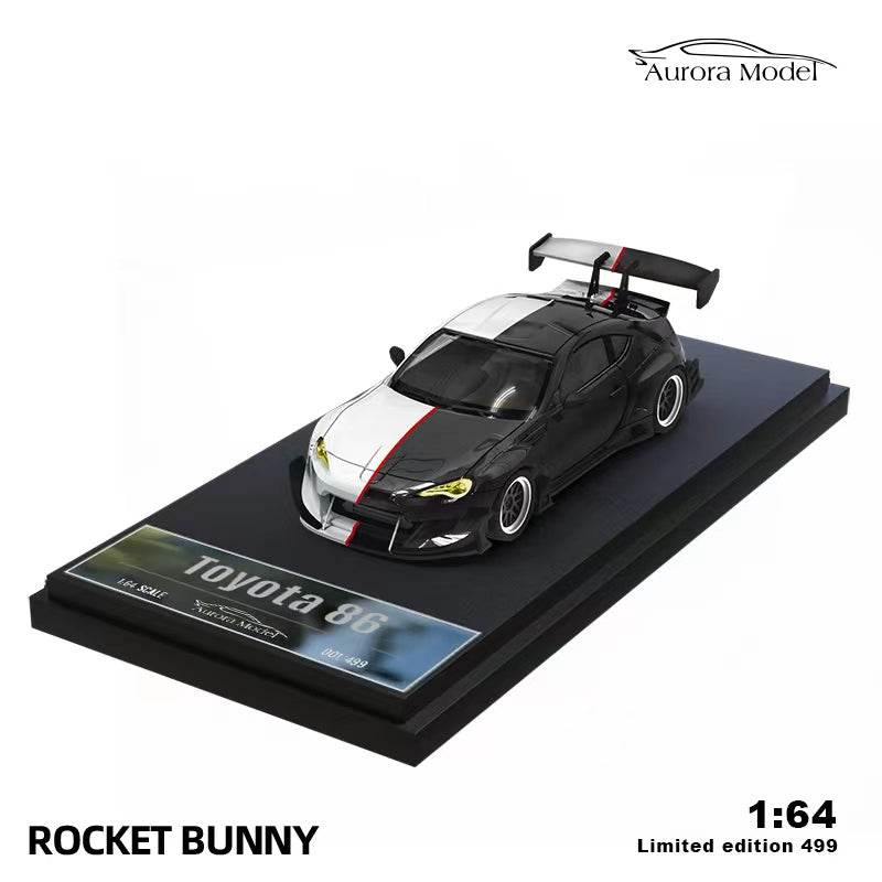 Aurora Model 1:64 Toyota Rocket Bunny GR 86 Black and White (2