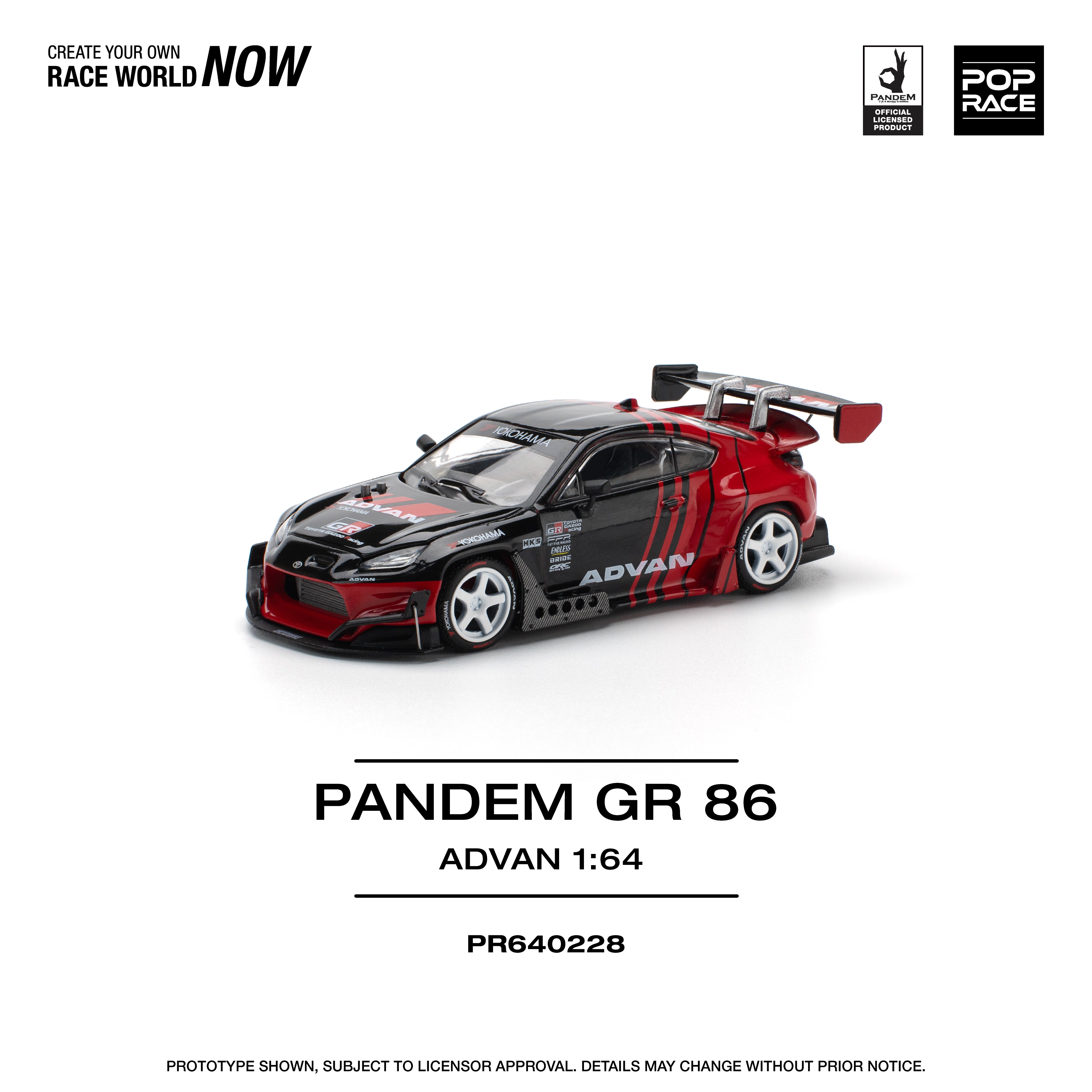 Preorder] POPRACE 1:64 Pandem GR86 - Advan PR640228 – Horizon Diecast