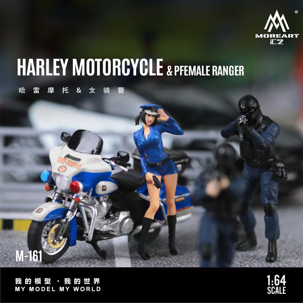 MoreArt 1:64 HARLEY MOTORCYCLE & FEMALE RANGER MO222161 – Horizon