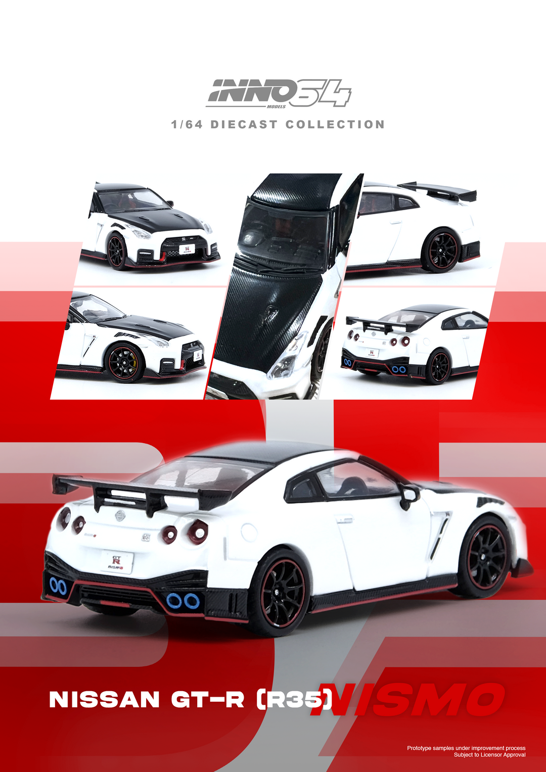 Inno64 1:64 NISSAN GT-R (R35) NISMO White IN64-R35N-WHI