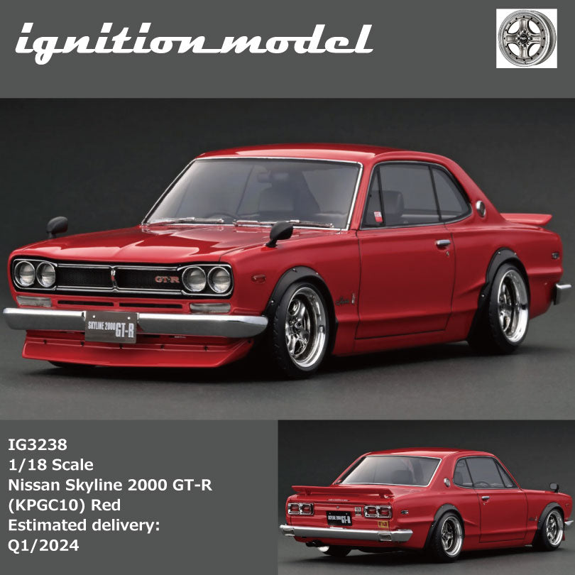 [Preorder] Ignition Model 1:18 Nissan Skyline 2000 GT-R (KPGC10) Red