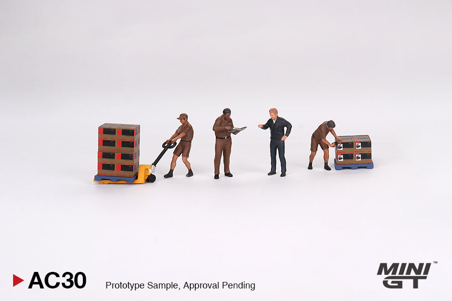 MINI GT 1:64 Figurine: UPS Driver and workers MGTAC30