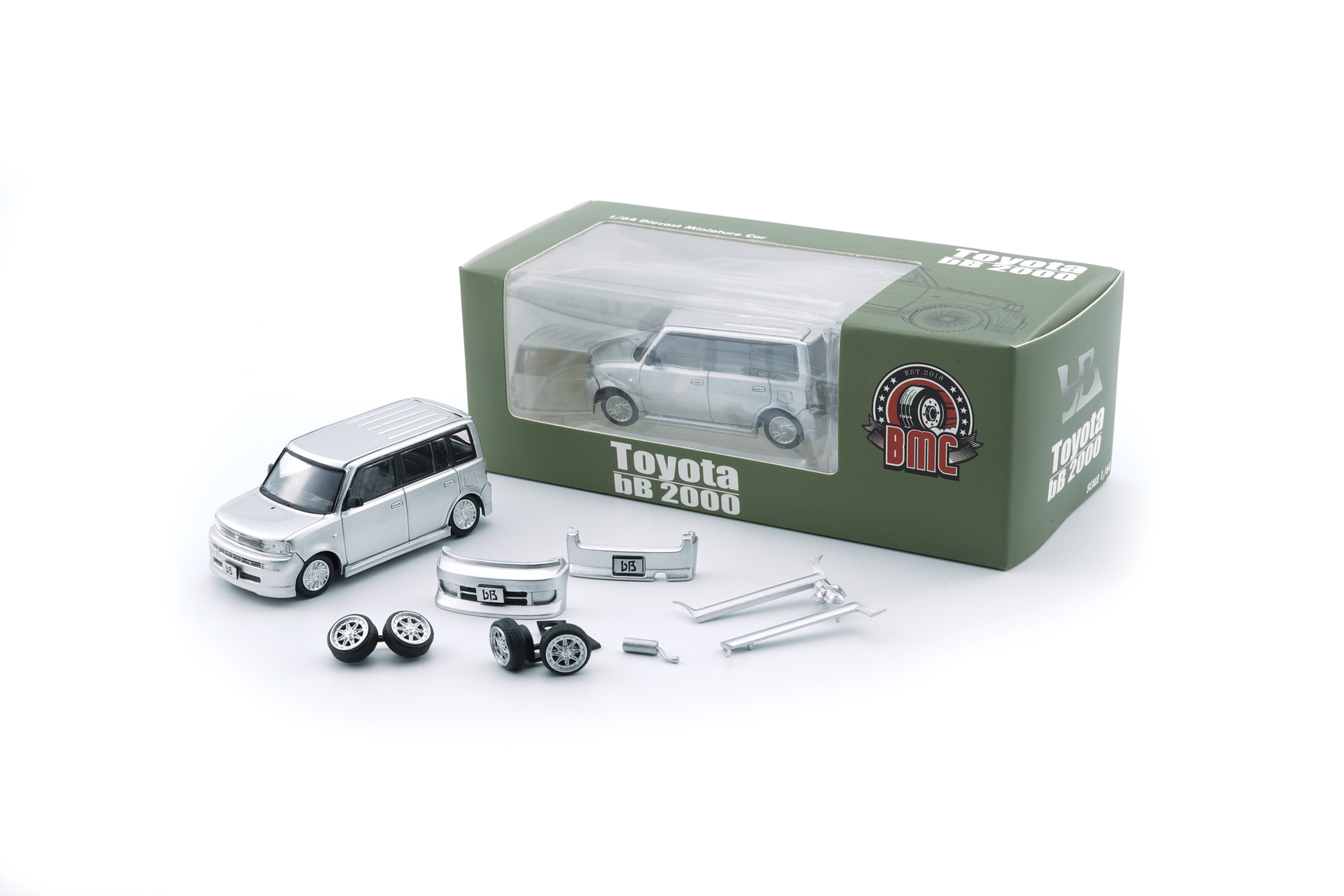 BM Creation 1:64 Toyota 2000 bB Silver 64B0380 – Horizon Diecast