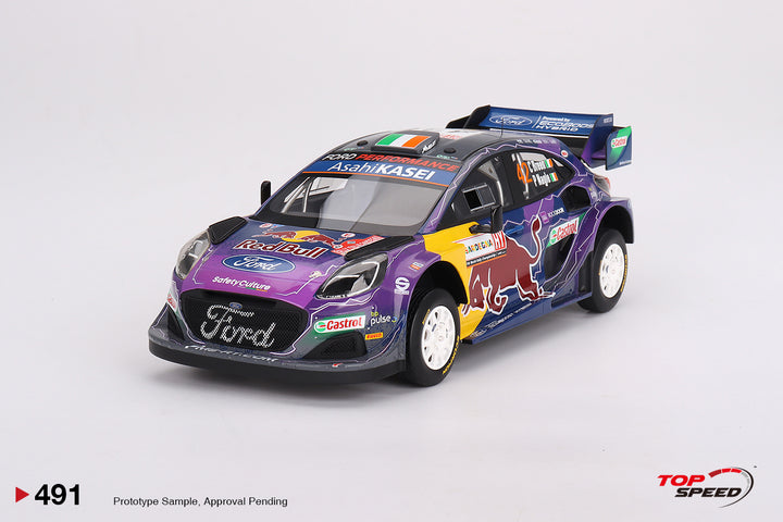 TOPSPEED 1:18 Ford Puma Rally1 #42 M-Sport Ford WRT 2022 Rally Italia Sardegna 2nd Place TS0491
