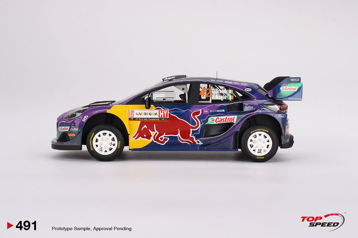 TOPSPEED 1:18 Ford Puma Rally1 #42 M-Sport Ford WRT 2022 Rally Italia Sardegna 2nd Place