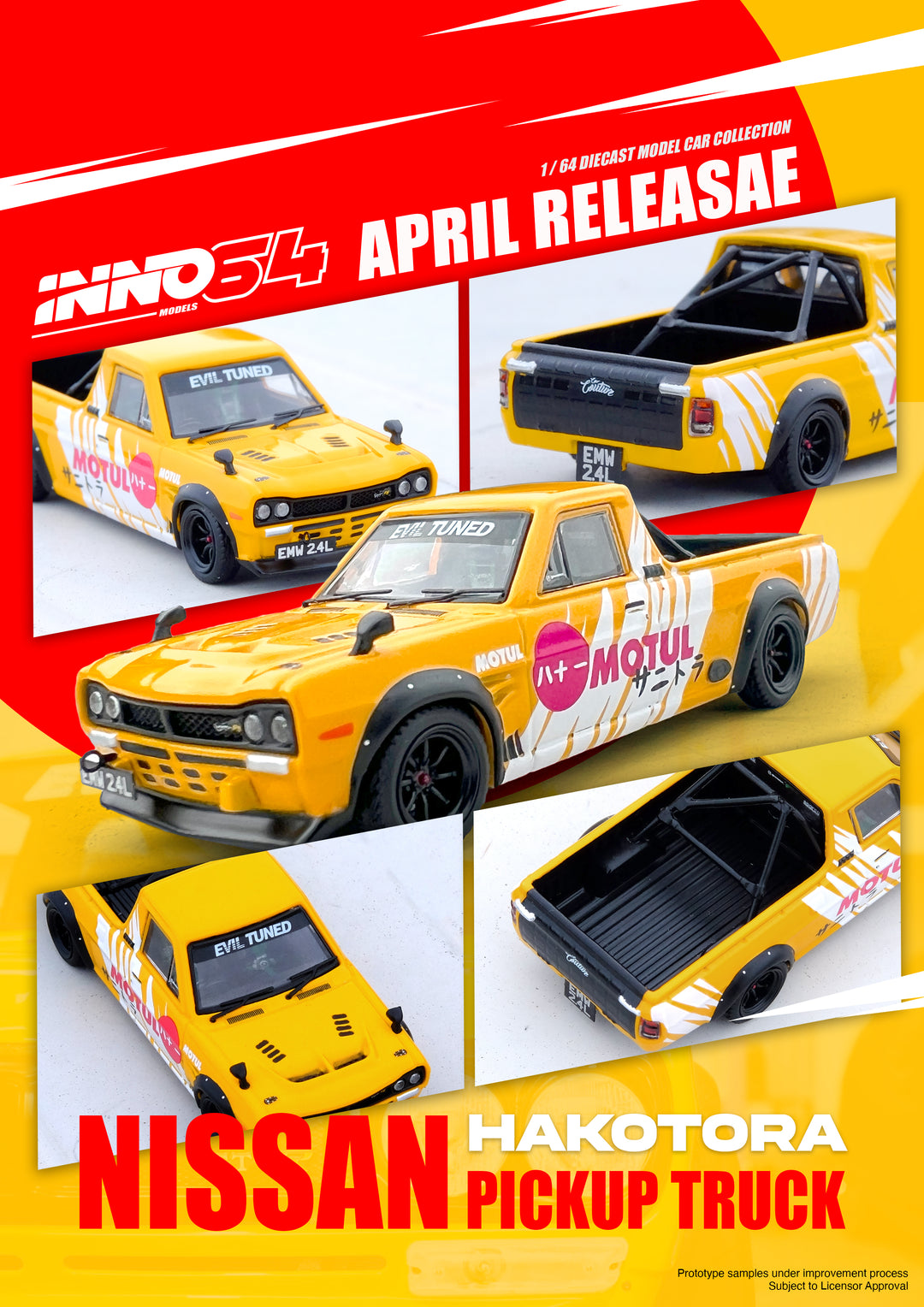 Inno64 1:64 Nissan Hakotora Pick Up Truck "MOTUL" Livery