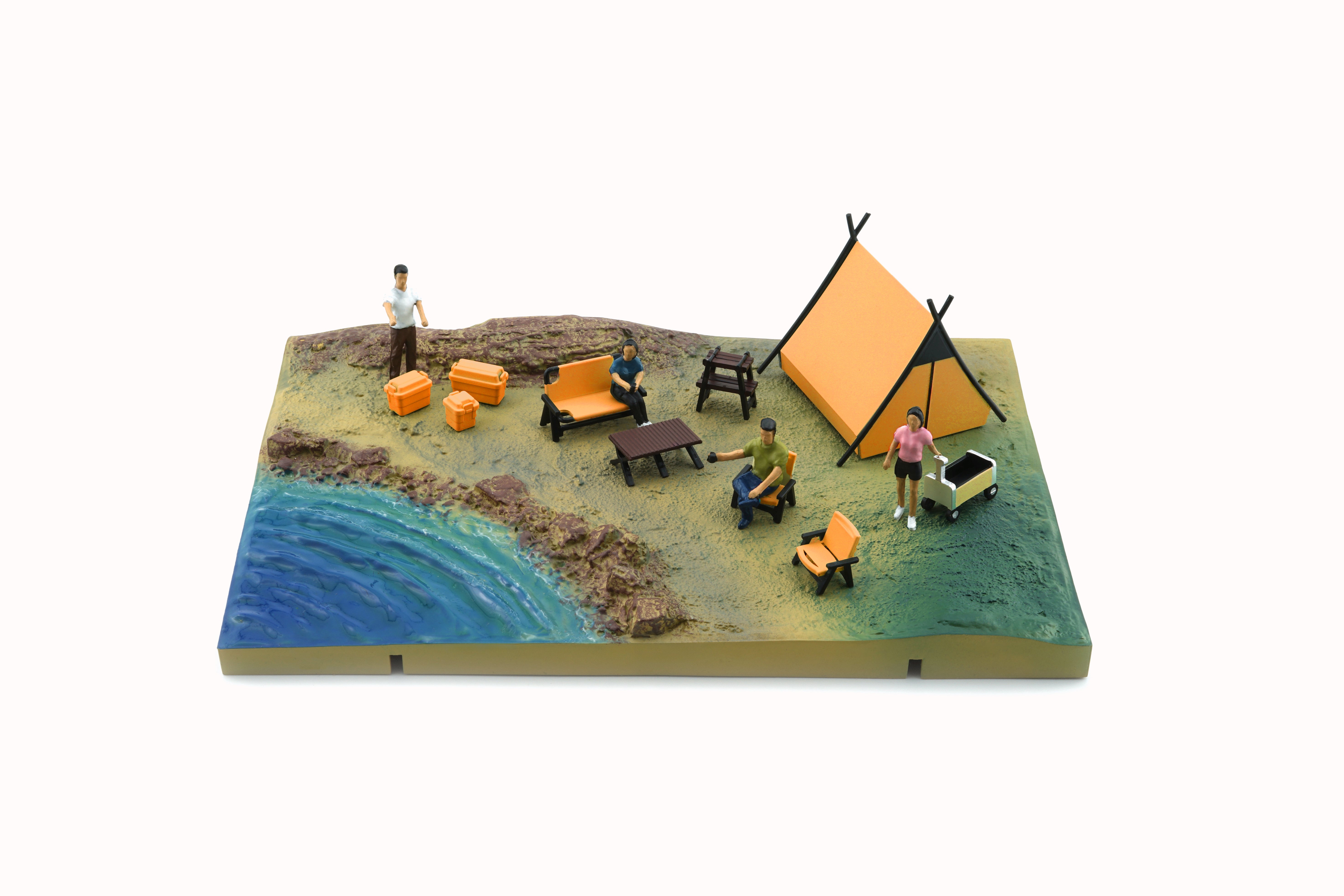 BM Creations 1:64 Diorama City - 003 Camping Site Orange