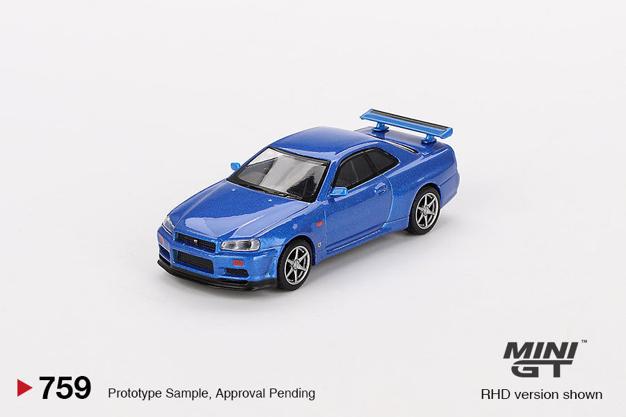 ミニカー MINI GT Nissan Skyline GT-R Bayside Blue Mini GT 1:64 Nissan Skyline GT-R (R34) Top Secret Bayside