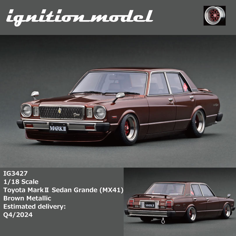 Ignition Model 1:18 Toyota MarkⅡ Sedan Grande (MX41) Brown Ignition Model 1:18 Toyota MarkⅡ Sedan Grande (MX41) Brown