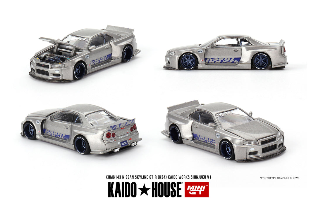 Kaido House + MINIGT Nissan Skyline GT-R (R34) Kaido Works SHINJUKU V1 KHMG143