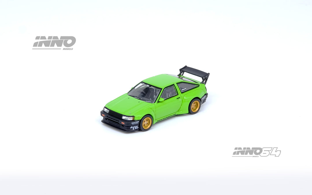 Inno64 1:64 TOYOTA AE86 Levin "PANDEM ROCKET BUNNY" Green IN64-AE86PL-GRN