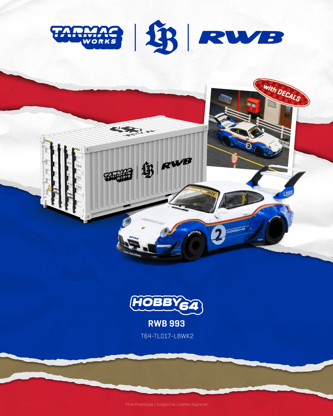 Preorder] Tarmac Works 1:64 RWB 993 Liberty Walk T64-TL017-LBWK2