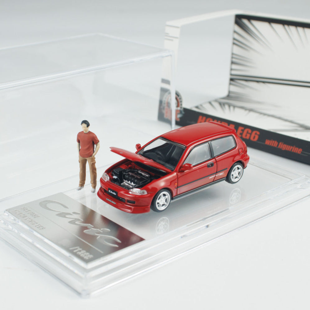 BM Creation 1:64 HONDA EG6 - RED ID Red w/Figure(RHD) -FOSAN25