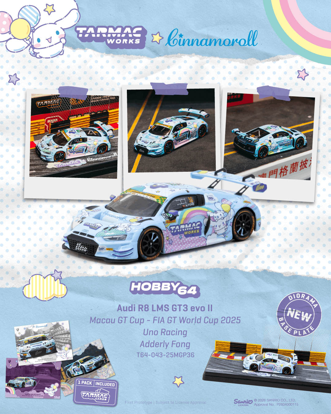 Preorder] Tarmac Works 1:64 Audi R8 LMS GT3 evo II Macau GT Cup