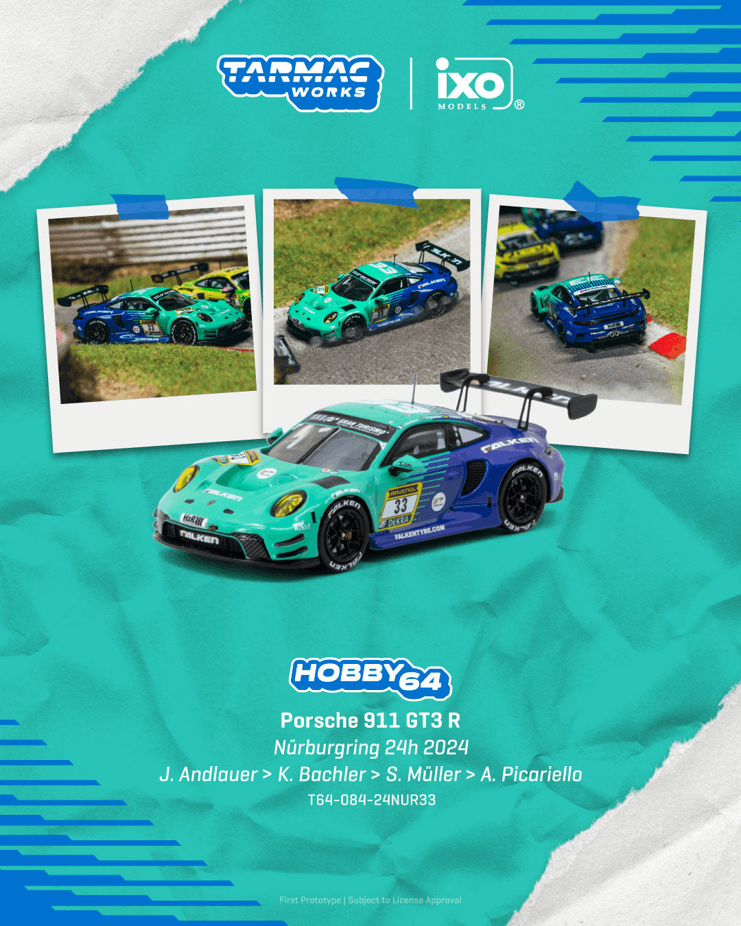 Preorder] Tarmac Works 1:64 Porsche 911 GT3 R Nürburgring 24h 2024