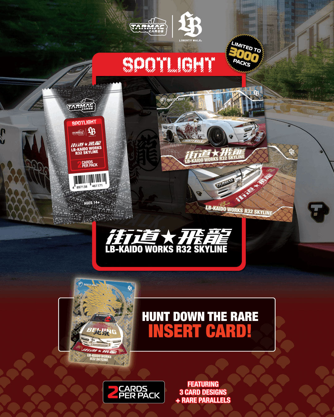 ラリーカースキッドガードセット Preorder] Tarmac Cards Spotlight - LB-KAIDO WORKS R32 SKYLINE