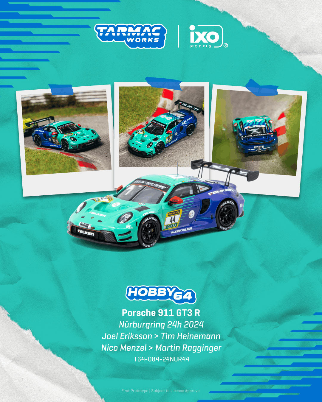 Preorder] Tarmac Works 1:64 Porsche 911 GT3 R Nürburgring 24h 2024