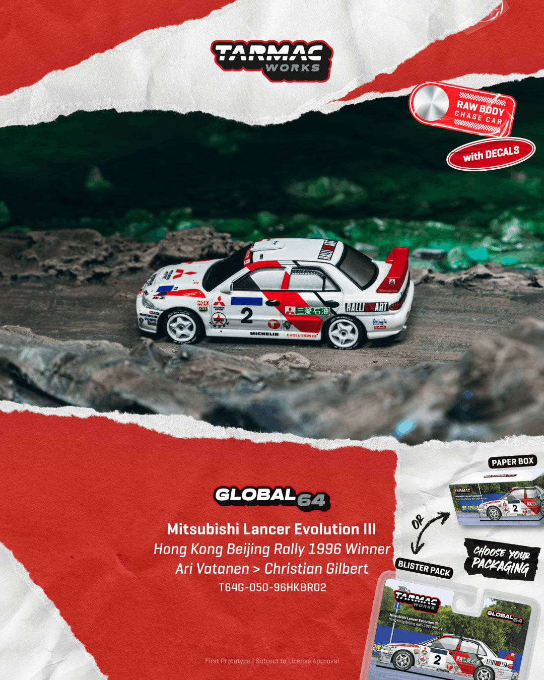 Preorder] Tarmac Works 1:64 Mitsubishi Lancer Evolution III T64G