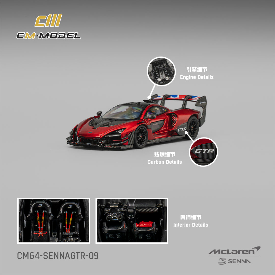 CM Model 1:64 McLaren SennaGTR Metallic Red CM64-SennaGTR-09
