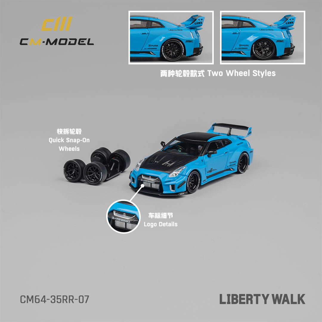 CM Model 1:64 Nissan LBWK GT35RR-Blue CM64-35RR-07 – Horizon Diecast