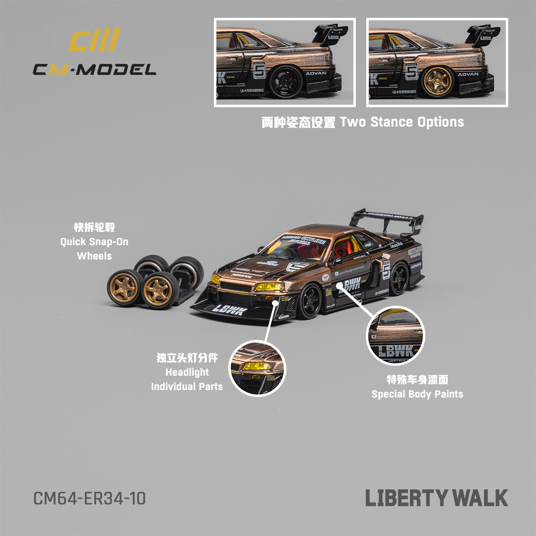 CM Model 1:64 Nissan Skyline ER34 LBWK Super Silhouette