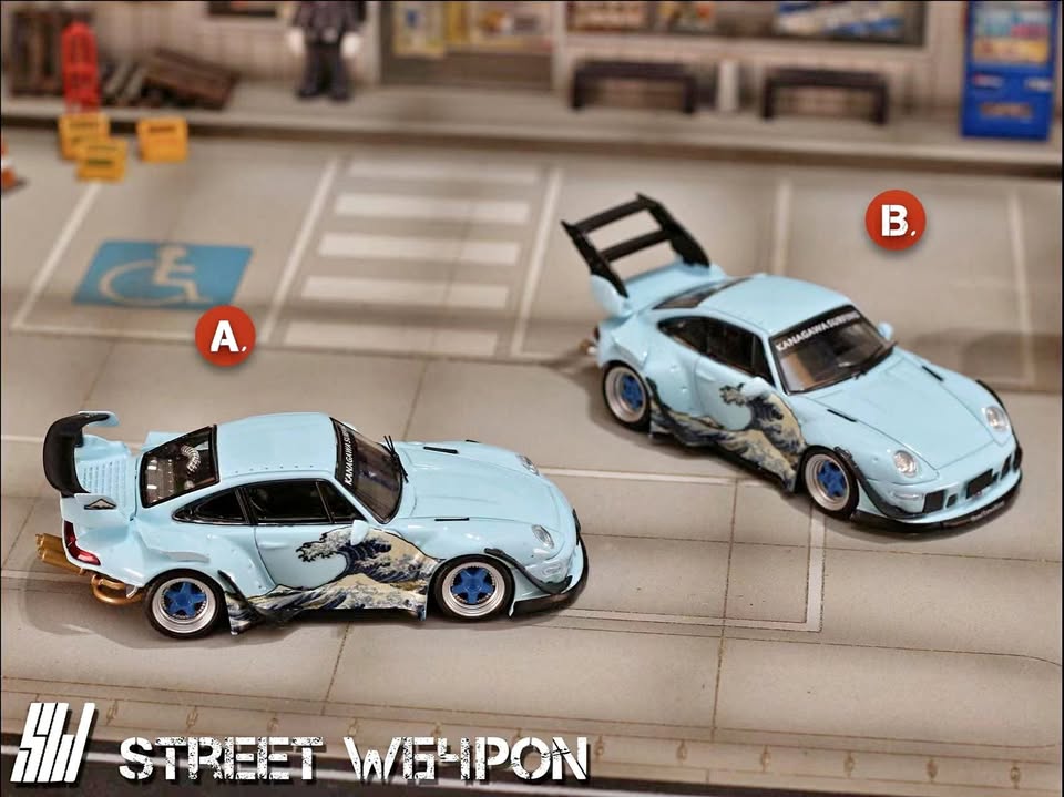 Street Weapon 1:64 Porsche RWB 993 Chameleons Purple (2 Versions