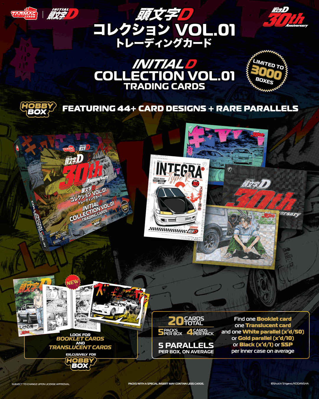 Preorder] Tarmac Works Tarmac Cards Initial D Collection Vol.01