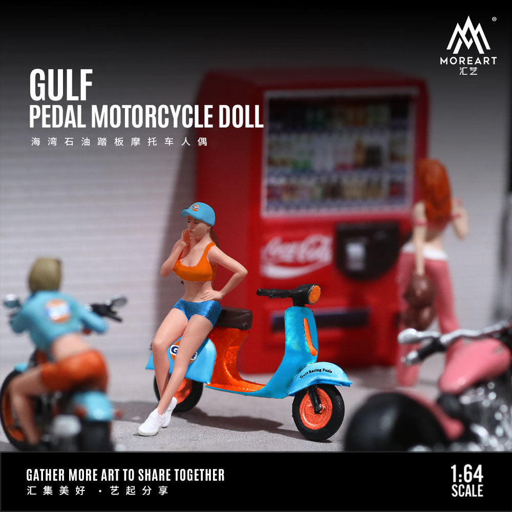 MoreArt 1:64 Gulf Pedal Motocycle Doll MO222083 – Horizon Diecast