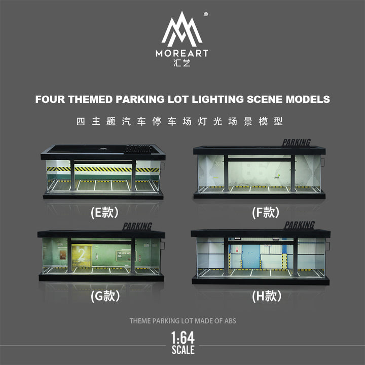 MoreArt 1:64 FOUR THEMED PARKING LOT LIGHTING SCENE MODELS (4 Versions)