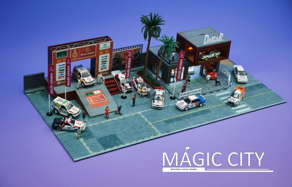 Magic City 1:64 Diorama DAKAR Rally Garage Scene 110068