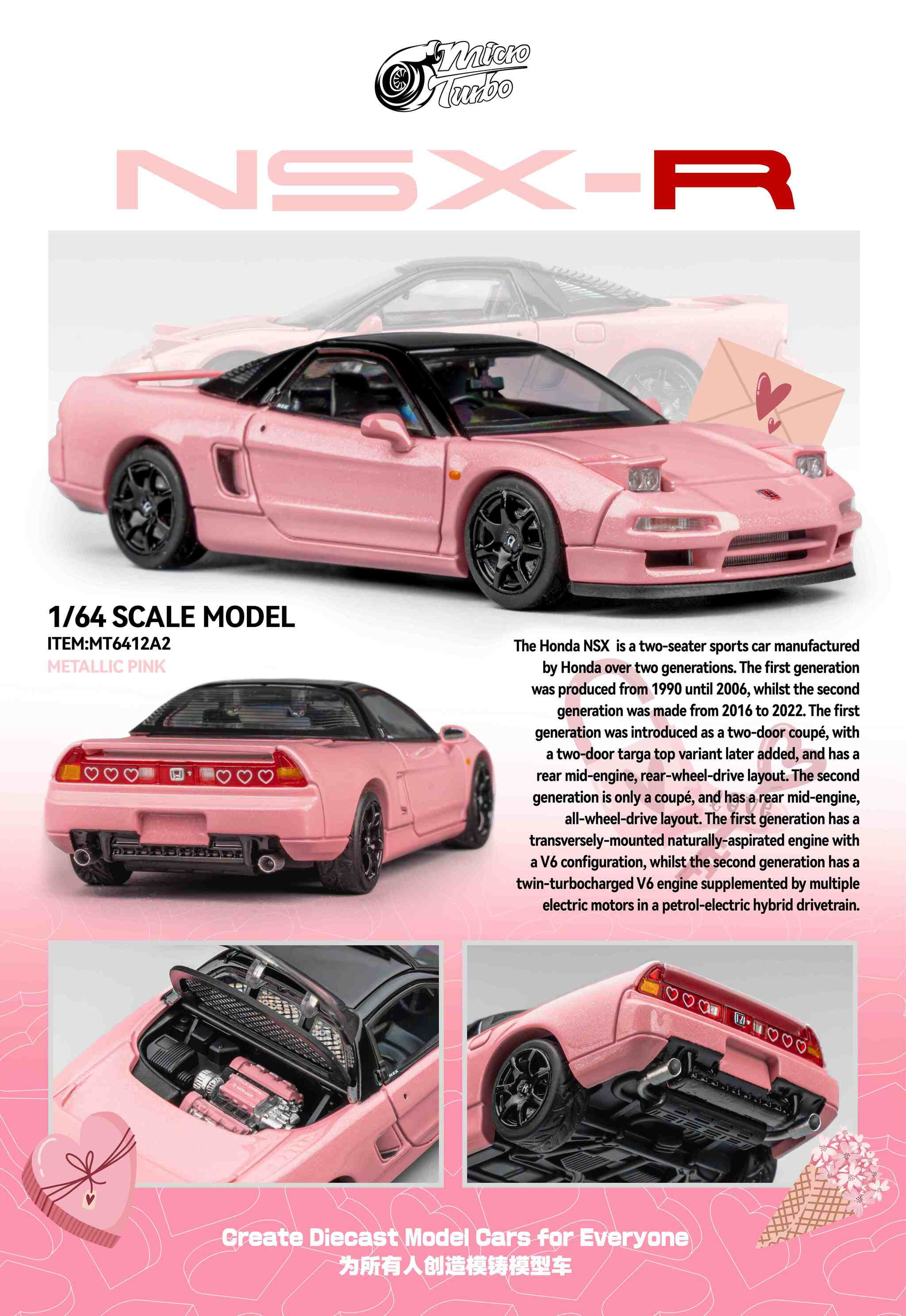 Preorder] Microturbo 1:64 Custom NSX-R NA1 - Metallic Pink