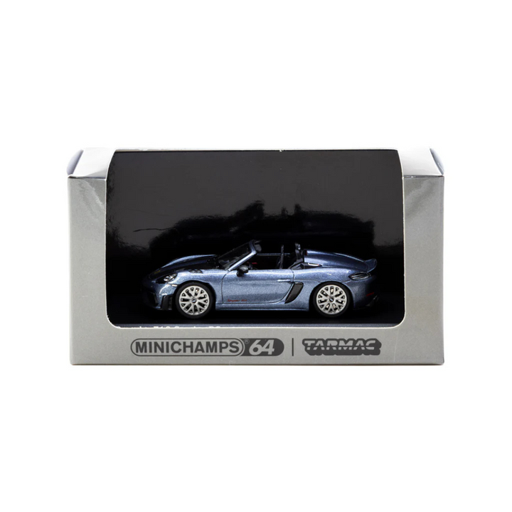 Minichamps X Tarmac Works 1:64 Porsche 718 Spyder RS Vanadium Grey Metallic - COLLAB64 T64MC-008-VG