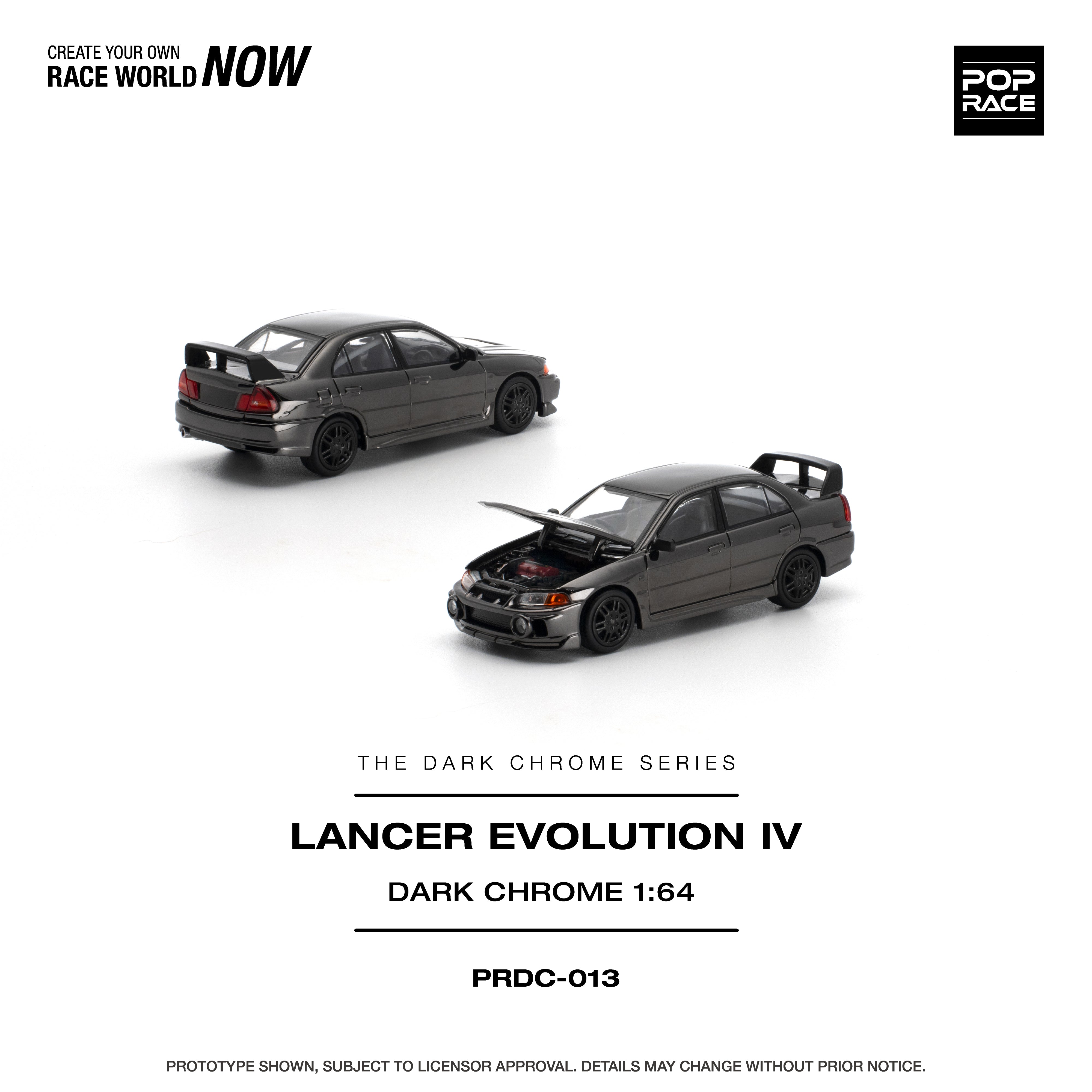 Preorder] POPRACE 1:64 LANCER EVOLUTION IV DARK CHROME PRDC013