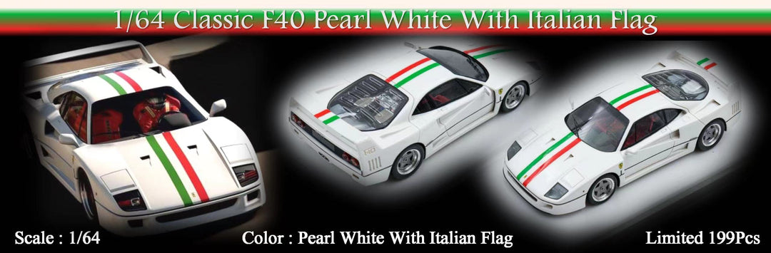 MY64 X M64X 1:64 Ferrari F40 - Pearl White
