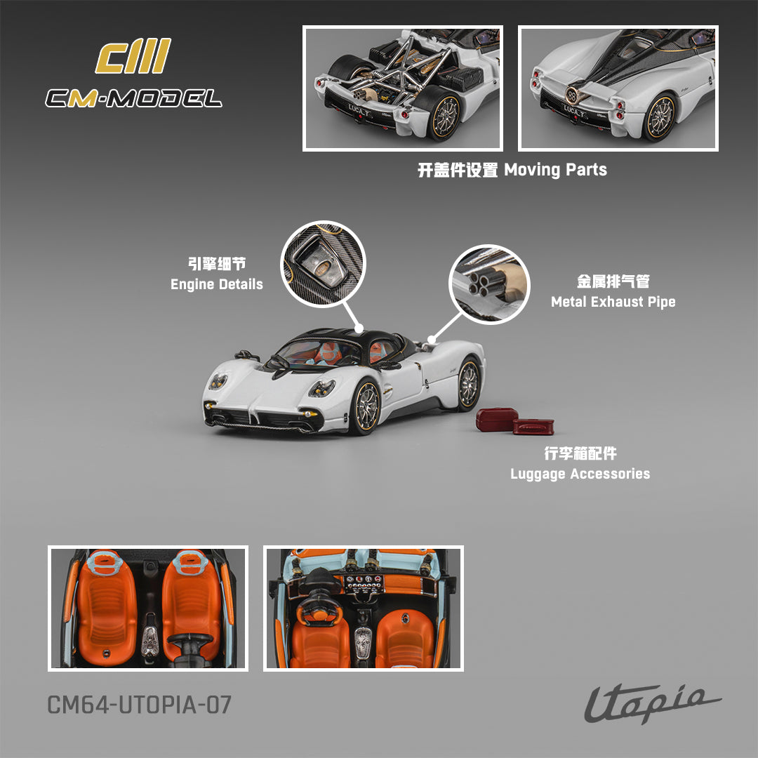Preorder] CM Model 1:64 Pagani Utopia Pearl White CM64-Utopia-07
