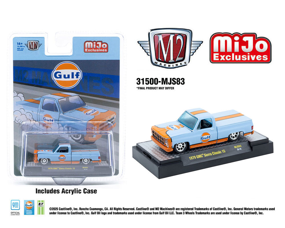 M2 Machines 1:64 1979 GMC Sierra Classic 15 Custom GULF – Blue 31500-MJS83