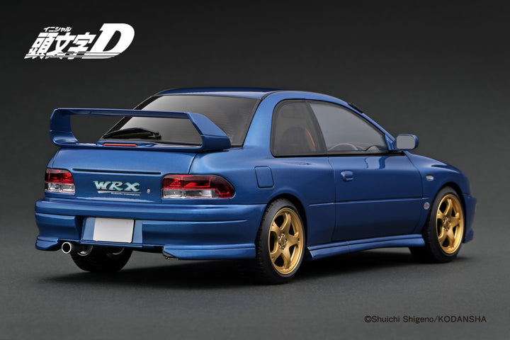 Ignition Model 1:18 INITIAL D SUBARU Impreza WRX type R STi Version V (GC8) Blue With Mr.Bunta Fujiwara IG3538