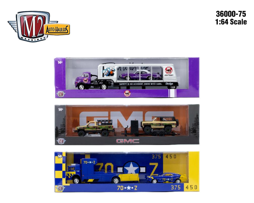 M2 Machines 1:64 Nissan Datsun 3-Car Set – Auto-Haulers