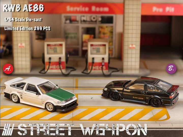 Street Weapon 1:64 RWB Wide-Body AE86 LEVIN (2 Colours)