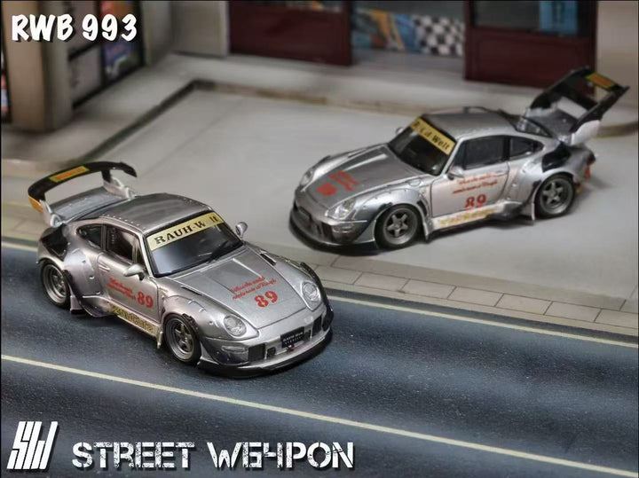 Street Weapon 1:64 Porsche RWB 993 heavenly Double Exhaust Track Livery (2 Versions)