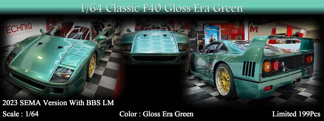 MY64 X M64X 1:64 Ferrari F40 - Gloss Era Green