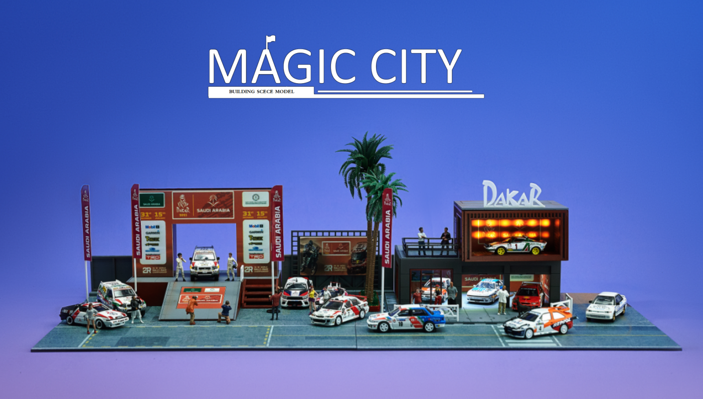 Magic City 1:64 Diorama DAKAR Rally Garage Scene 110068 – Horizon