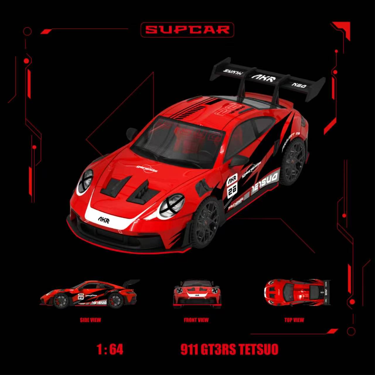 Preorder] SUPCAR 1:64 Porsche 911 GT3 RS Akira Chrimson TETSUO