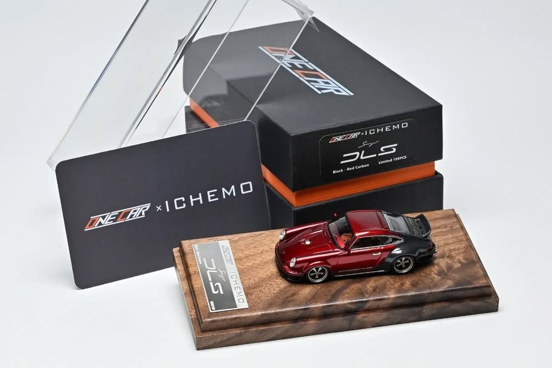 レジン製　one car ポルシェ　singer dls カーボン Onecar 1:64 Porsche 911 Singer DLS Red/Grey Carbon – Horizon Diecast