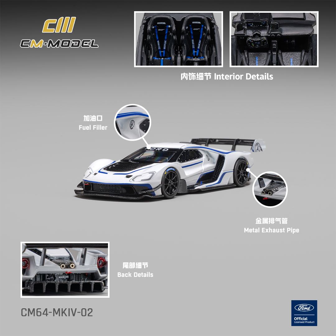 Preorder] CM Model 1:64 Ford GT Mk IV Frozen White & Sonic Blue