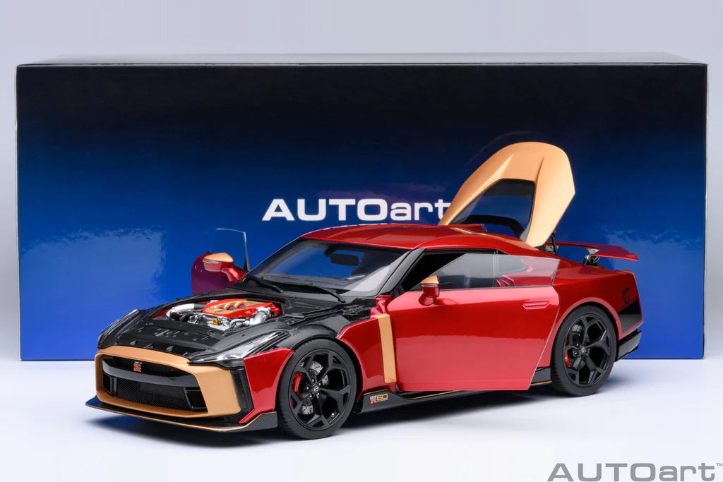 AUTOart 1:18 Nissan GT-R50 ITALDESIGN - Red / Gold 77514 – Horizon AUTOart 1:18 Nissan GT-R50 ITALDESIGN - Red / Gold 77514 – Horizon