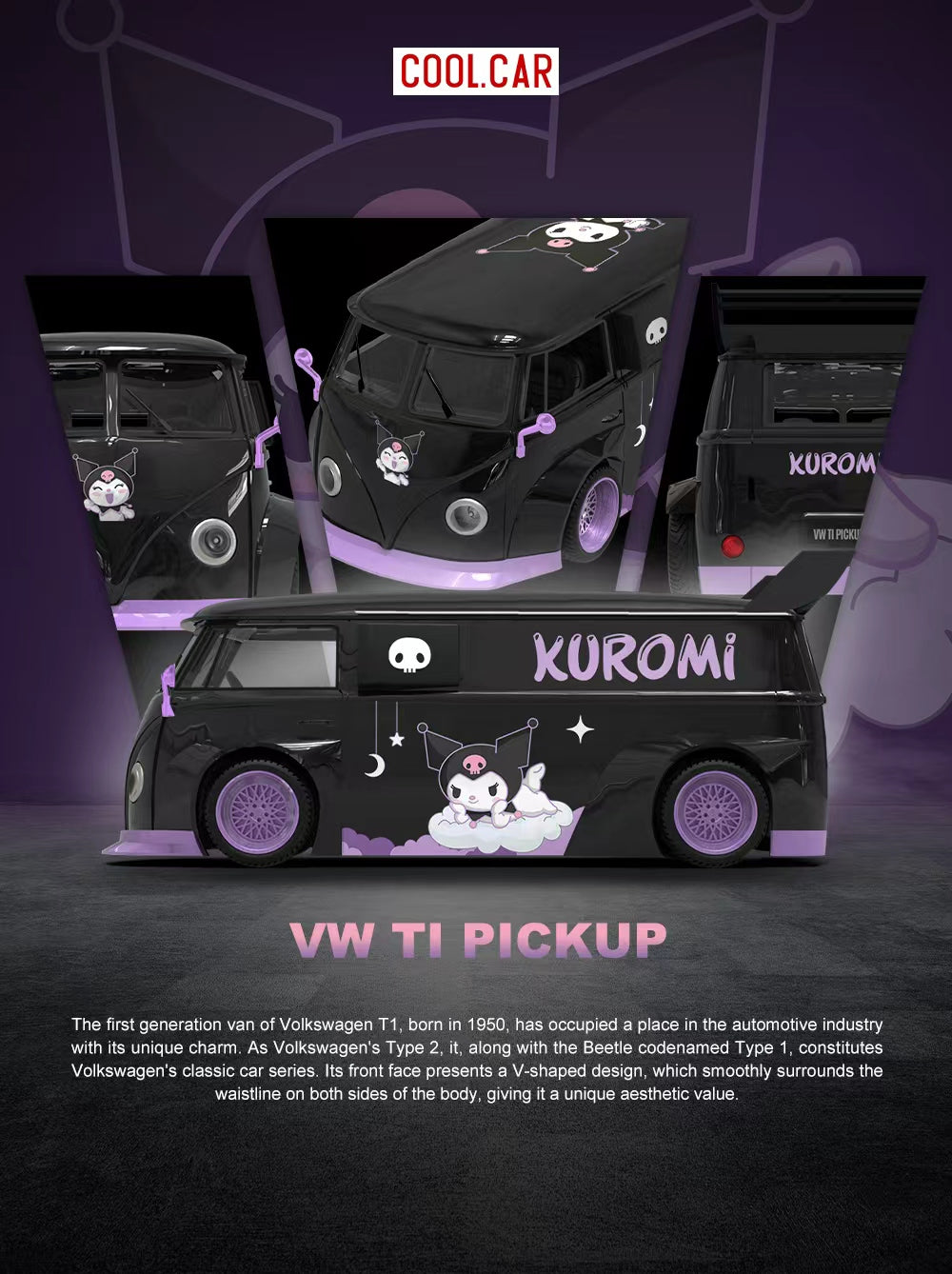 Preorder] Cool Car 1:64 Volkswagen TI PICKUP Kuromi Purple