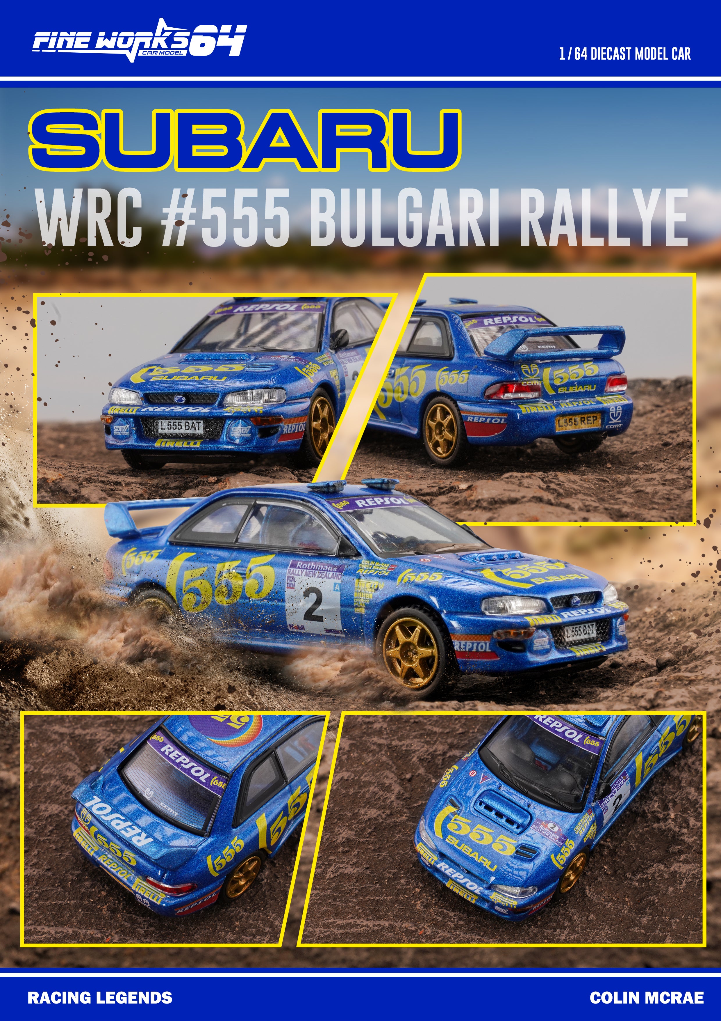 Fine works64 1:64 Subaru Impreza WRC #555 BULGARI RALLYE – Horizon