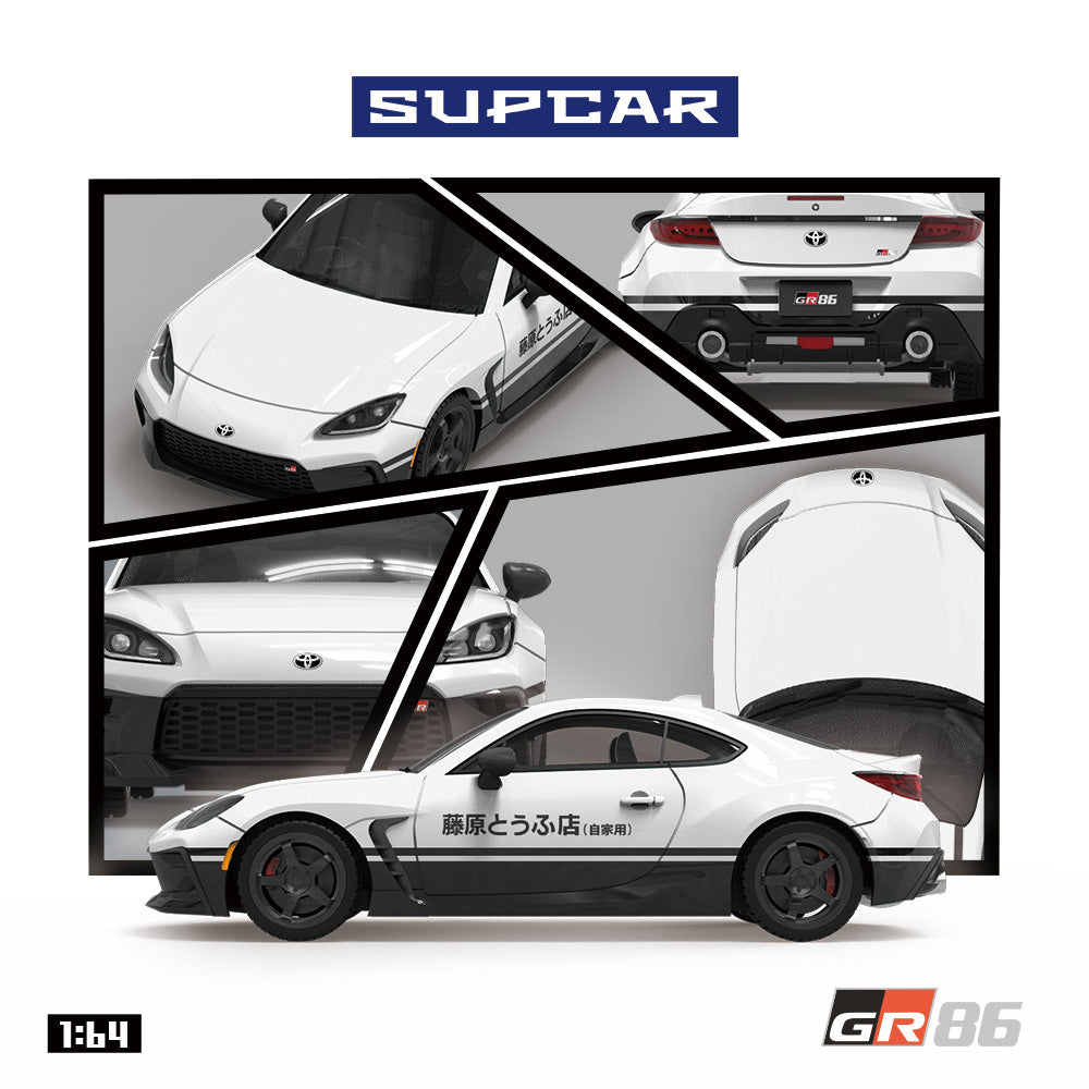 1/64 トヨタ GR86 GT Wing TOYOTA 藤原とうふ店 86 Preorder] SUPCAR 1:64 Toyota GR86 Fujiwara Tofu Shop Livery