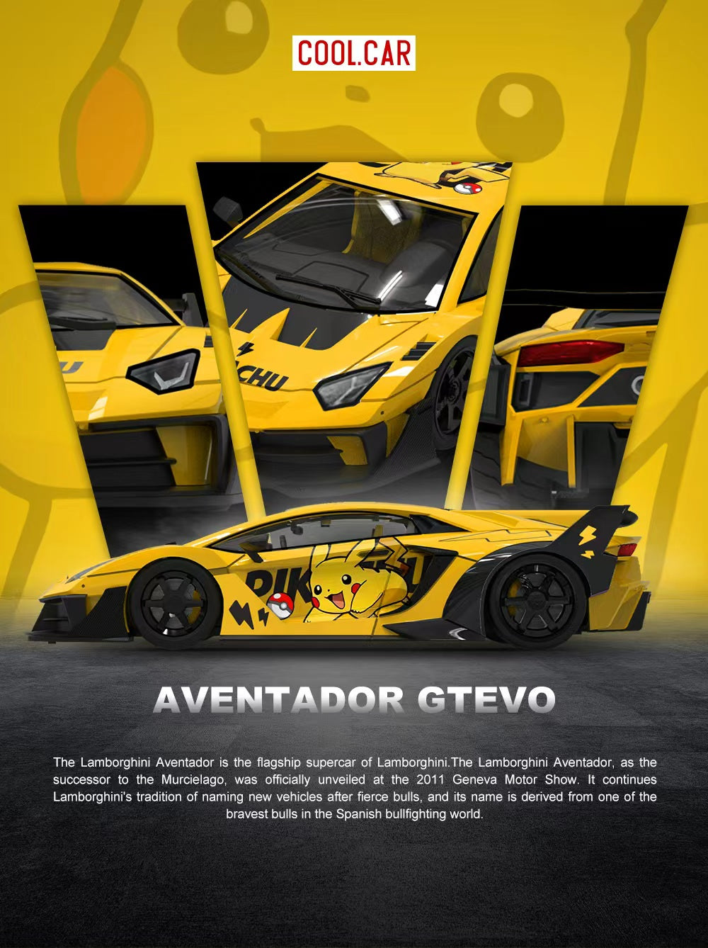 Preorder] Cool Car 1:64 Lamborghini GTEVO Pikachu Livery CC643833
